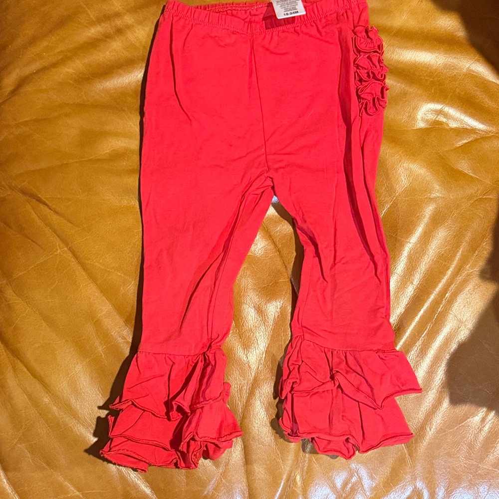 Red Ruffle Butts Kids flare Bottoms